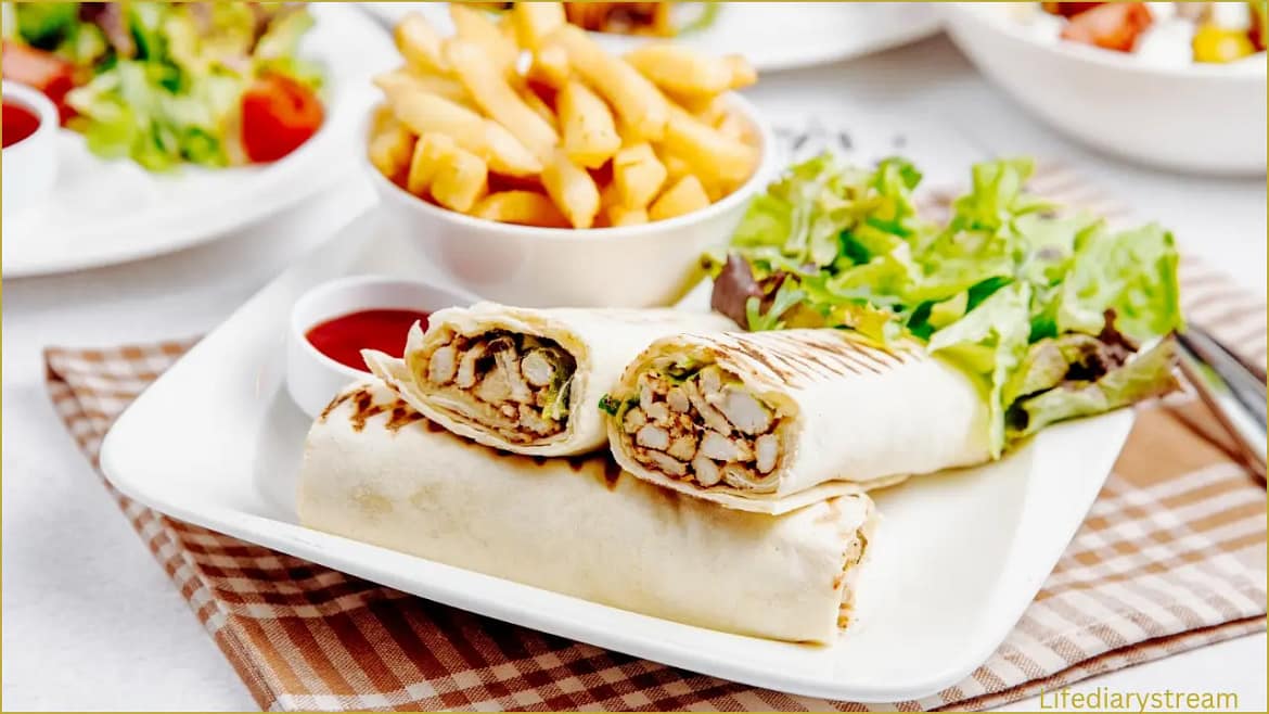serve chicken shawarma with salad