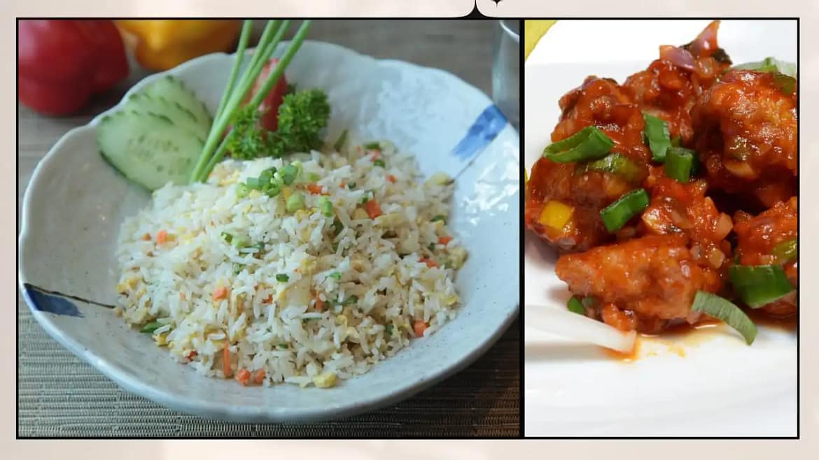 Chicken Manchurain and Egg fried rice
