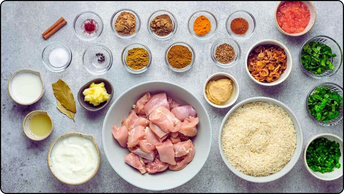 ingredient of chicken biryani