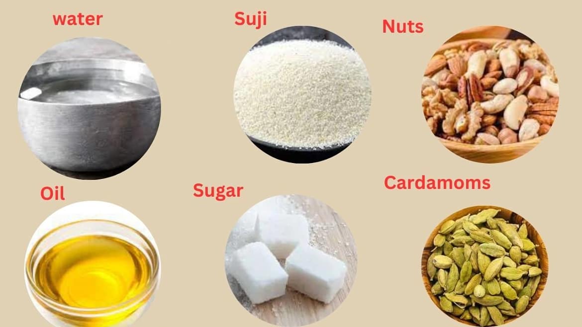 ingredients of suji ka halwa