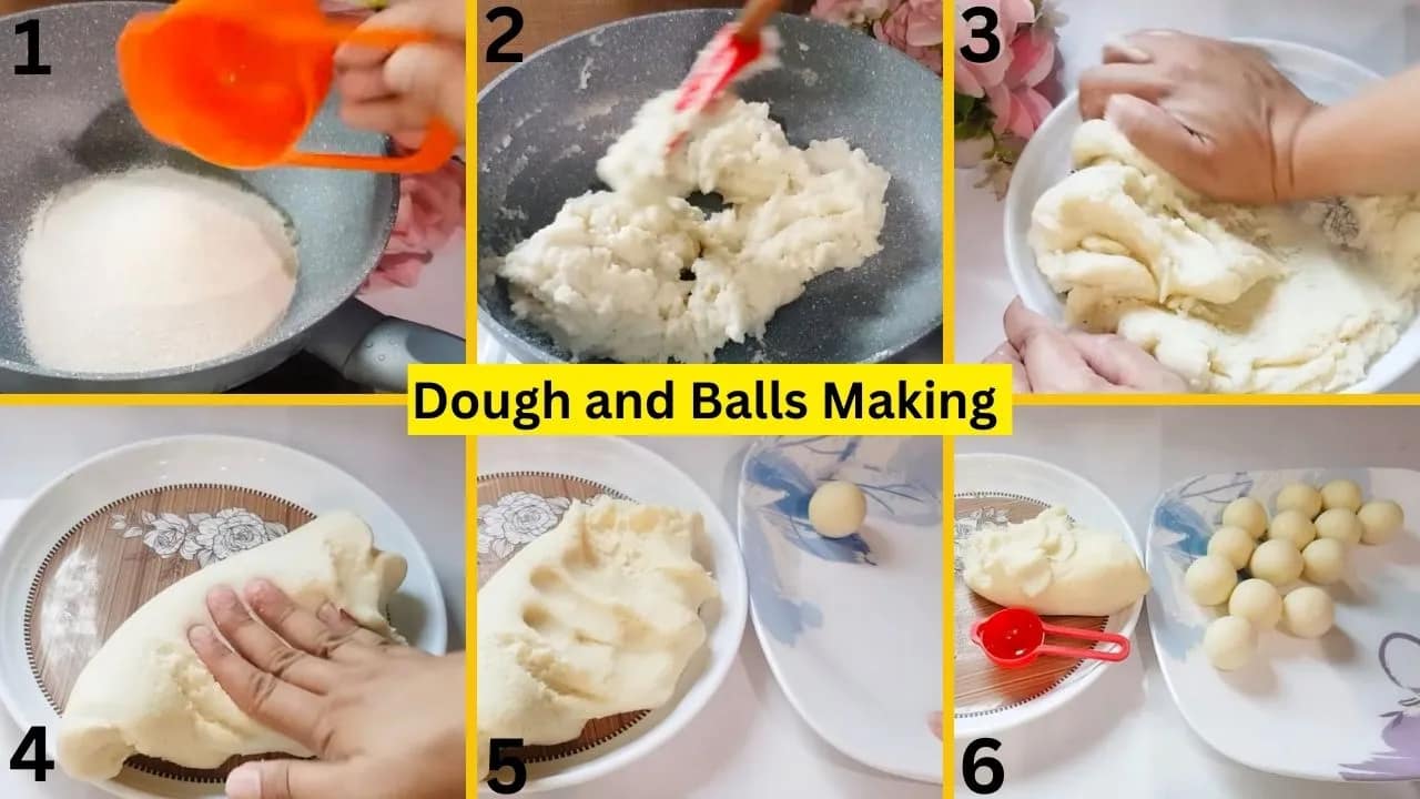 dough and ball making of gulab jamun