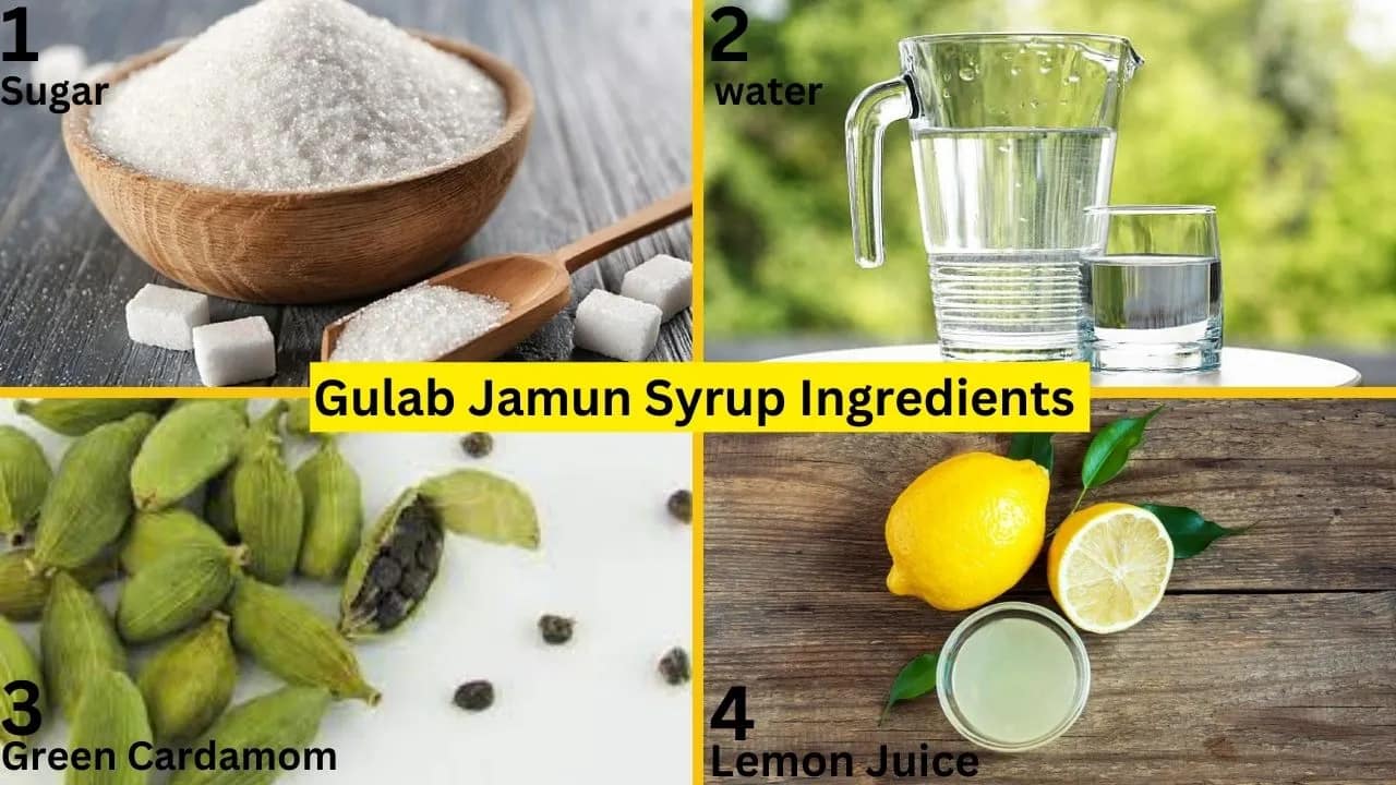 ingredients of Gulab jamun syrup
