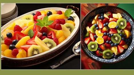 Fruit chaat and creamy fruit chaat